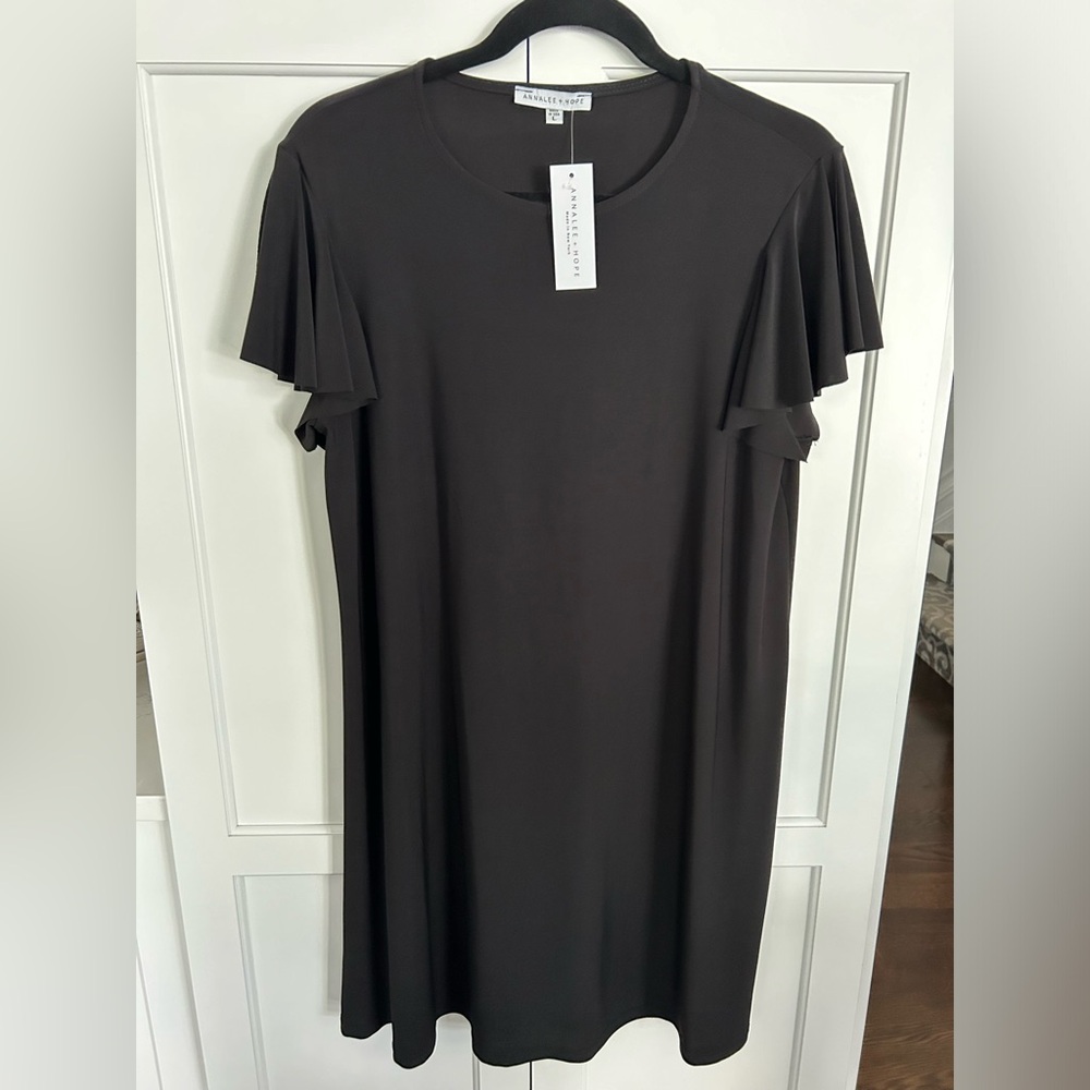 Women’s ANNALEE + HOPE Black Sleeveless  A-Line Casual Mini Dress L